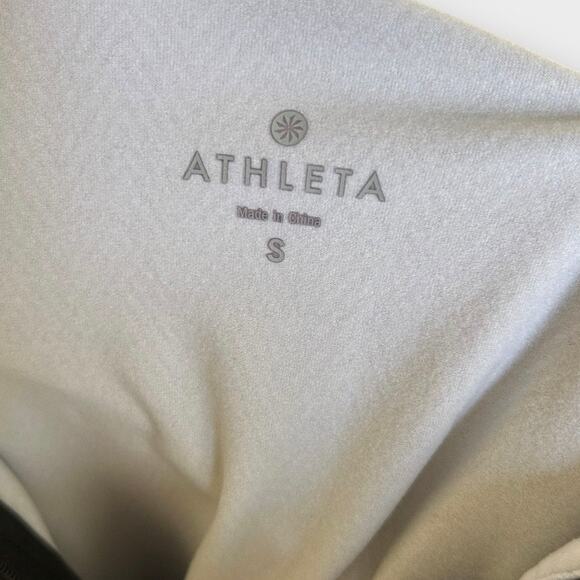 Athleta Womens 1/4 Zip Herringbone Striped Athletic Pullover Gray  Pink sz Small - Picture 7 of 7